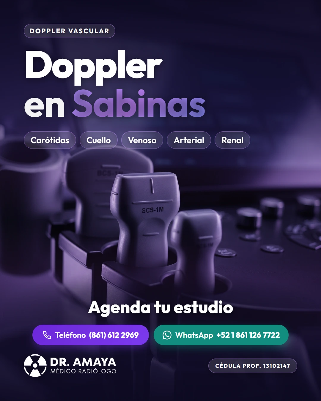 Doppler en Sabinas — Dr. Amaya, médico radiólogo certificado