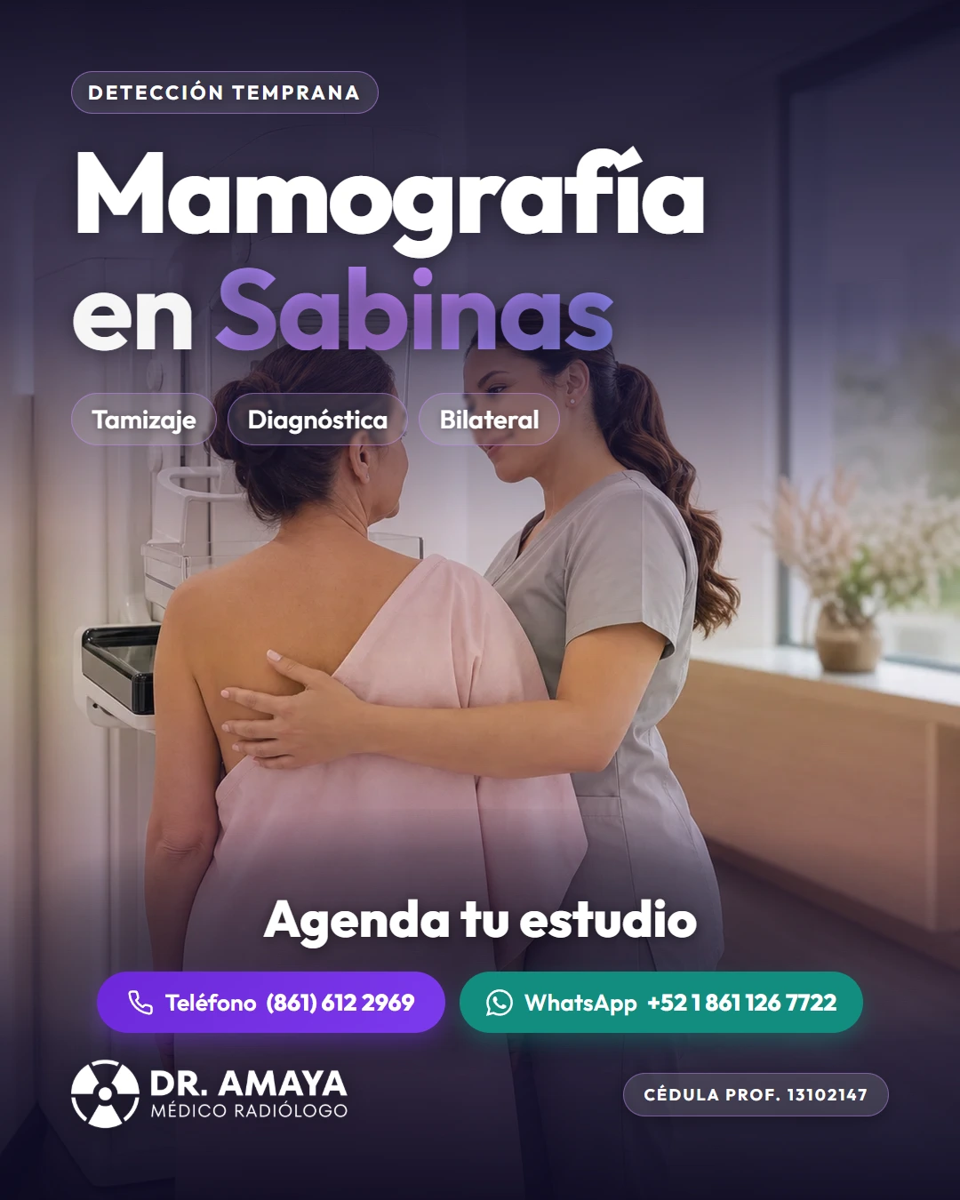 Mamografía en Sabinas — Dr. Amaya, médico radiólogo certificado