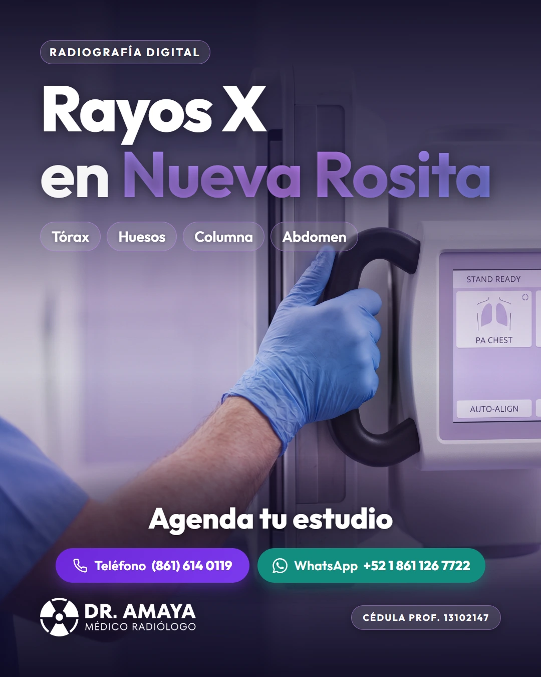 Rayos X en Nueva Rosita — Dr. Amaya, médico radiólogo certificado