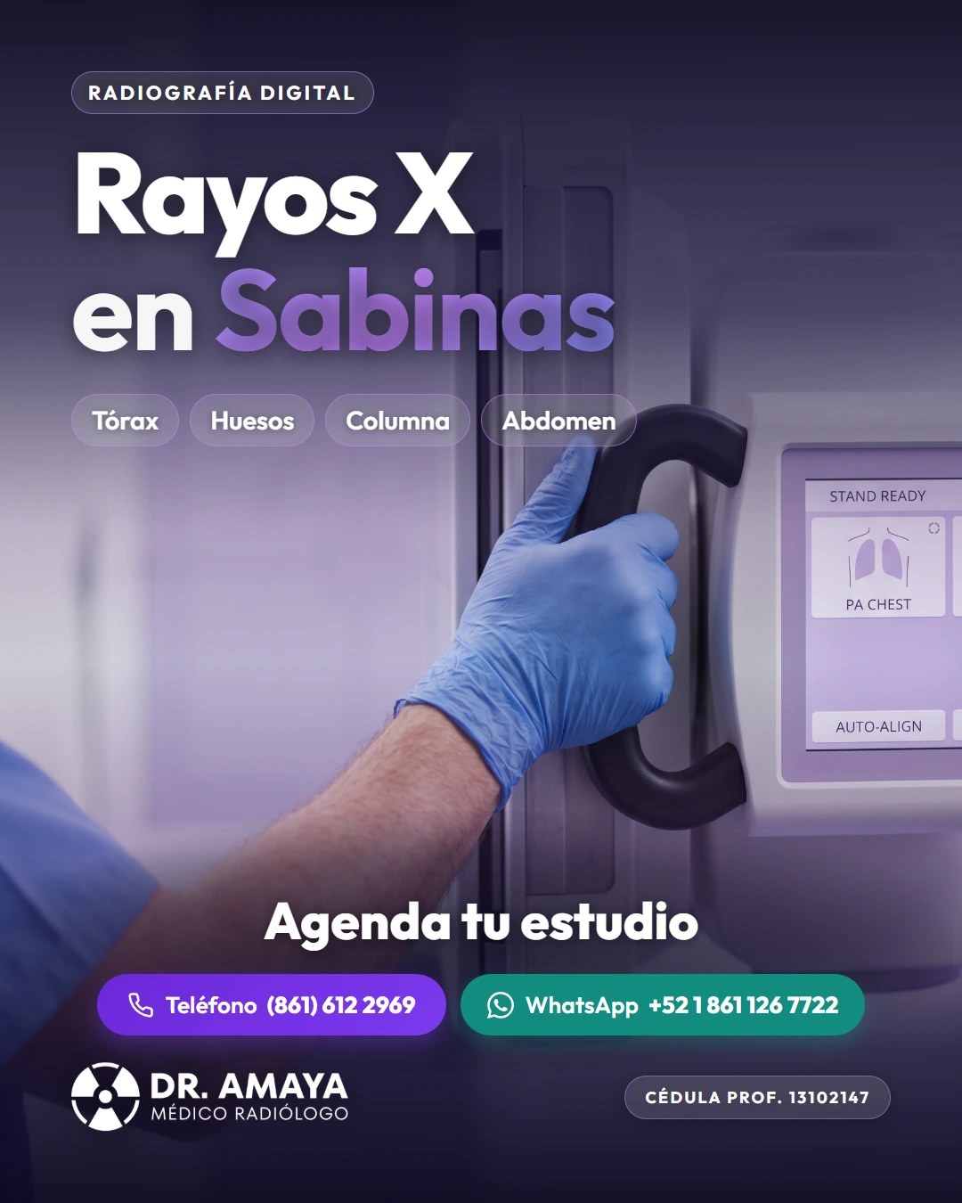 Rayos X en Sabinas — Dr. Amaya, médico radiólogo certificado